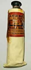 Vtg Winsor & Newton London Oil Colour artist paint tube, Alizarin Crimson Red