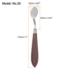 4pcs 22mm No.20 Painting Palette Knives Stainless Steel Spatula Red Wood Handle