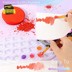 Paint Set, 48 Colors Non-Toxic Watercolor Paint with a Brush Refillable a Water