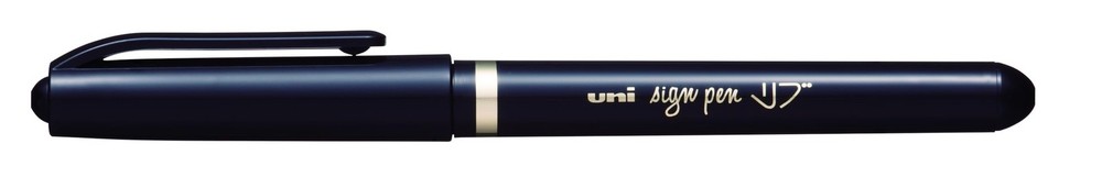 Mitsubishi Pencil MYT7.24 Water-Based Pen, Rib, Fine Point, Black, 10 Pens