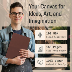 A4 Sketch Book Hardcover – 80 Sheets 100 GSM Paper 8.5″x11.5″, Lay Flat, Vega…