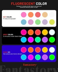 Fantastory Fluorescent Glow 2 Fl Oz (Pack of 10), Colors Series