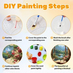 Book Paint by Numbers Kit for Adults, Book Paint by Numbers for Adults, Acrylic