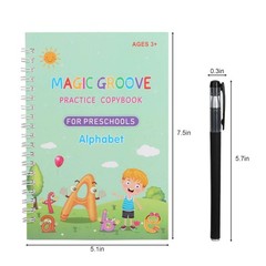16pc Magic Practice Copybook Groove Reusable English Writing Book for Boys Girls