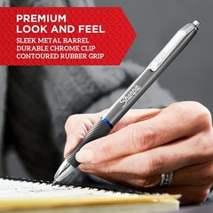 Durable Metal Barrel Gel Pens 0.7mm Black Ink Comfortable Grip 12 Count