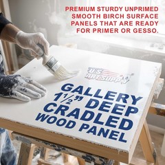 U.S. Art Supply 24″ x 30″ Unfinished Cradled Wood x 30″, Birch