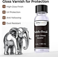 Liquid Silver Leaf Paint Kit 2x1Oz Metallic Acrylic Non-Toxic Chrome for Crafts
