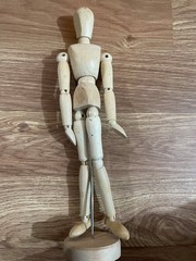 30cm Polished Wood Poseable Human Figure Mannequin Drawing Aid (EX COND)