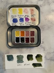Kusakabe Single Pigment Artist Watercolor Quarter Pan Sample Set Of 8 Colors