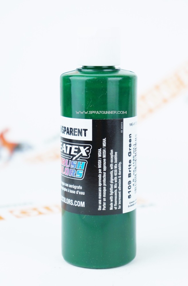 Createx Airbrush Colors 5109 Transparent Brite Green 4oz. water-based paint
