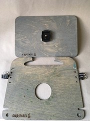 Cup Easel – SET Flat Shelf and Tripod Backboard – Travel Easel Made in Canada