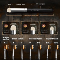 Golden Maple Miniature Paint Brushes Drybrush-10pcs Micro Medium, Black2