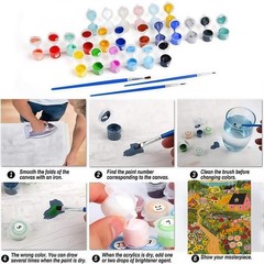 Flower Scenery Paint by Numbers Kit for Adults Beginners DIY Canvas Art