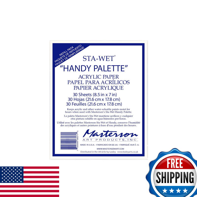 Masterson Sta-Wet Handy Palette Acrylic Paper Refill 30 Sheets White
