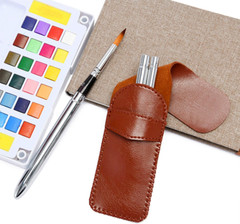 Travel Watercolor Brushes, round Extra Long Synthetic Sable Paint Brushes 3Pcs