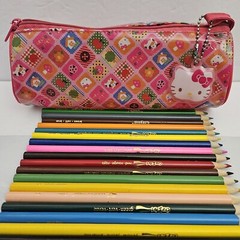 Hello Kitty Pencil Pouch Case with 54 Mixed Color Pencils *View all Photos