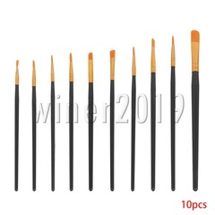 10pcs Black Acrylic Water Powder Oil Painting Brush for Oil Painting Acrylic