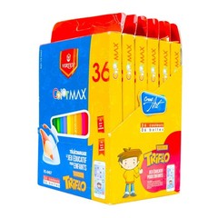 VERTEX ColorMAX 36 Colored Pencils Set – Triangular Ergonomic Grip – Kids Art