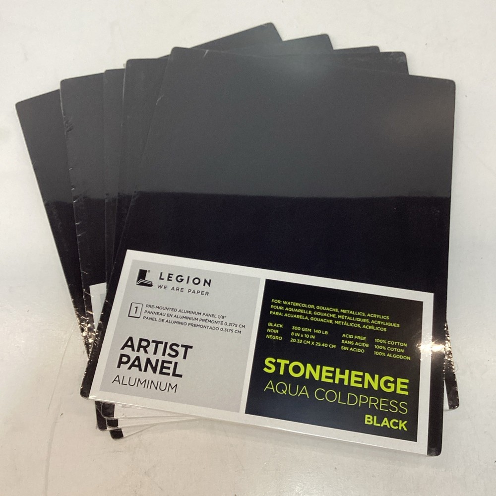 Lot of 5 Legion Stonehenge Aqua Coldpress Artist Panel Black 8×10