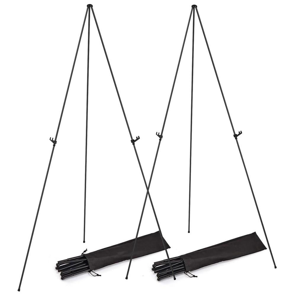 2Pcs 61in Easel Stand Display Frame Portable Tripod Easel Alloy Drawing Stand