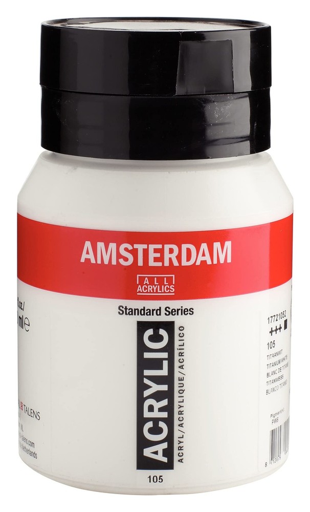 Royal Talens Standard Series Acrylic Color, 500ml Jar, Titanium White (17091052)