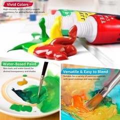 Colorful Stain Glass Paint Set 9.6 Fl Oz (Pack of 1), 0.4 24)