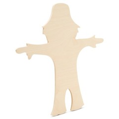 Scarecrow Wood Cutout 12″x13″, Unfinished, for Autumn Decor/Crafts | Woodpeckers
