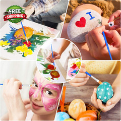 100Pcs Small Paint Brushes Bulk Flat Top Acrylic Classroom Brush for Kids