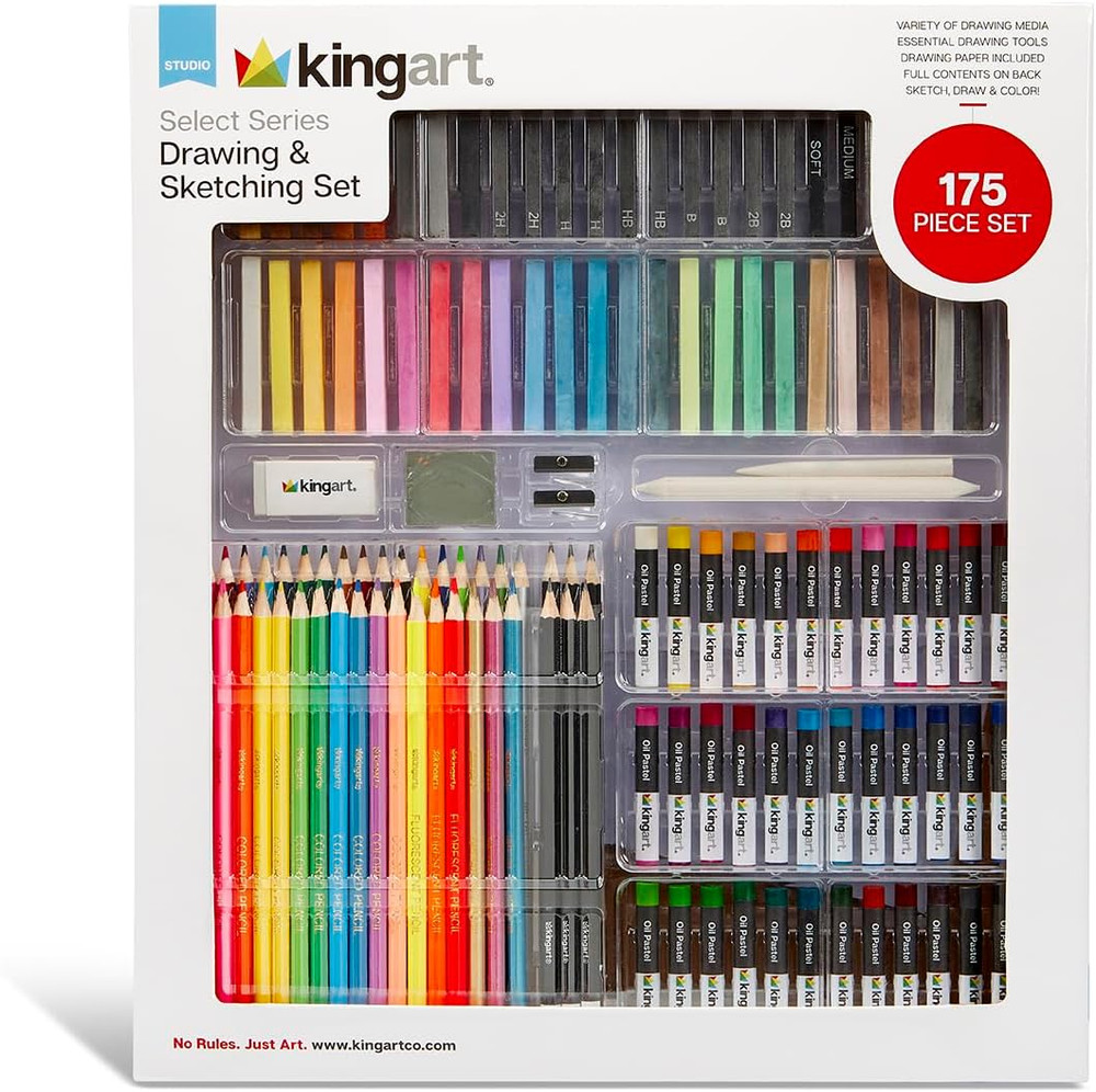 Select Series Drawing & Sketching Set, 175 Pc, Complete Art Kit with Colored Pen