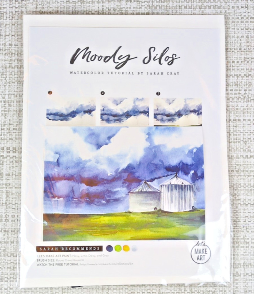 Lets Make Art SARAH CRAY Moody Silos Watercolor Tutorial SEALED