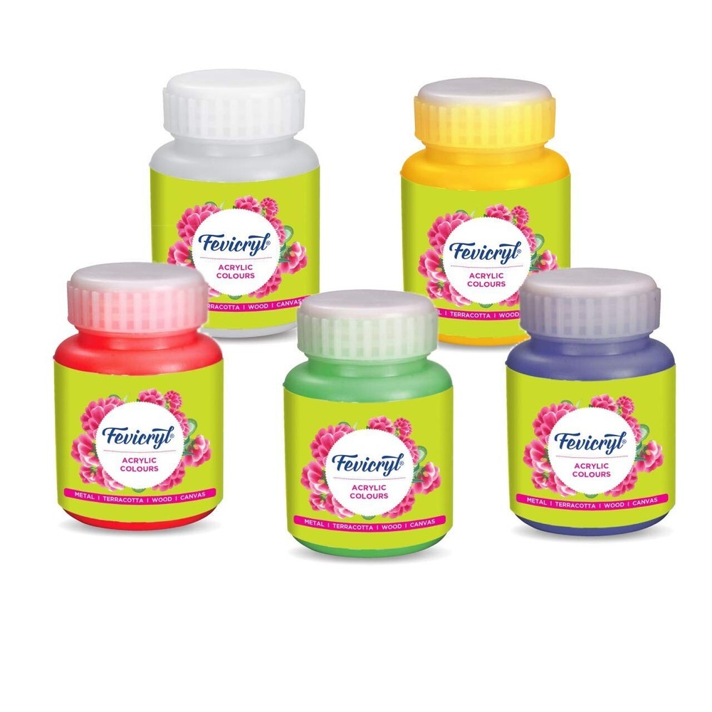 PIDILITE Fevicryl Acrylic Colours 100ml Set of 5 Primary Shades