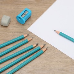 HB Drawing Pencils, 12PCS, Hexagonal , Black Refill, Green/Black Pole