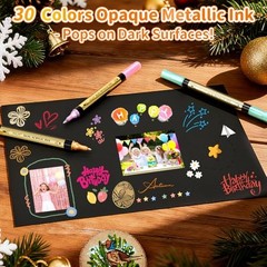 Metallic Marker Pens, 30 Metallic & 30 60 colors (30 metallic, 30 regular)