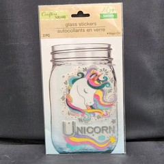 Crafter’s Square Colorful Unicorn Metallic Glass Jar Stickers Magic On – 2 Piece