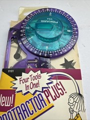 Fiskars Protractor Plus 4 Tools in One Numbers Shapes Stencils Circles MadeinUSA