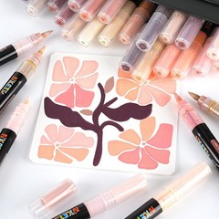 32 Colors Acrylic Paint Markers, Paint Pens Brush Tip Water-Based Acrylic Mar…