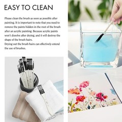 10 Pieces Paint Brush Set with Case for Acrylic Watercolor Oil Painting, USA New