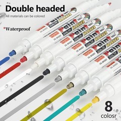 8 Colour Set Dual Tip Paint Marker Pens Permanent Waterproof Car Tyre Tire Metal