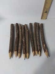Natural Wood Twig Rustic Thick Handmade Colored Pencils 7″ Long..9x