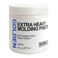 Extra Heavy Molding Paste by GOLDEN, 8 fl. 8 Fl Oz (Pack of 1), Light Gray