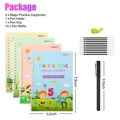 16X Magic Practice Copybook Groove Reusable English Writing Book for Boys, Girls