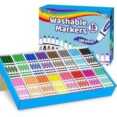 Washable Markers Bulk (288 Count), 16 Assorted Colors, Washable Markers for K…