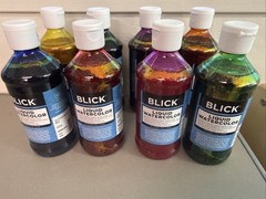 Blick Liquid Watercolor Glitter Set Of 8 8 Oz Assorted Glitter Colors Fast Ship