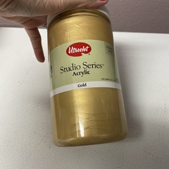 Utrecht Studio Series Gold Acrylic Paint Medium Body 1 Quart 32 Fl Oz USED