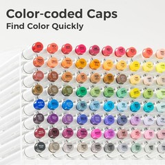 Alcohol Markers Brush Tip- 104-color Double Tipped Alcohol Based Art Marker S…