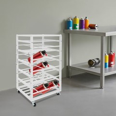 5 Tiers Rolling Paint Organizer Storage Rack, Paints Storage Cart,Iron Stand