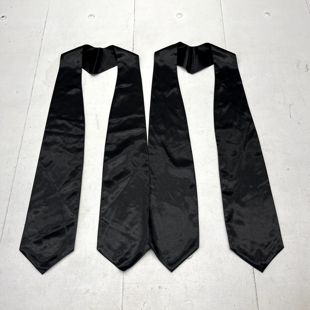 Blessume Black 2 Pack Plain Graduation Stole Unisex Adult One Size NEW