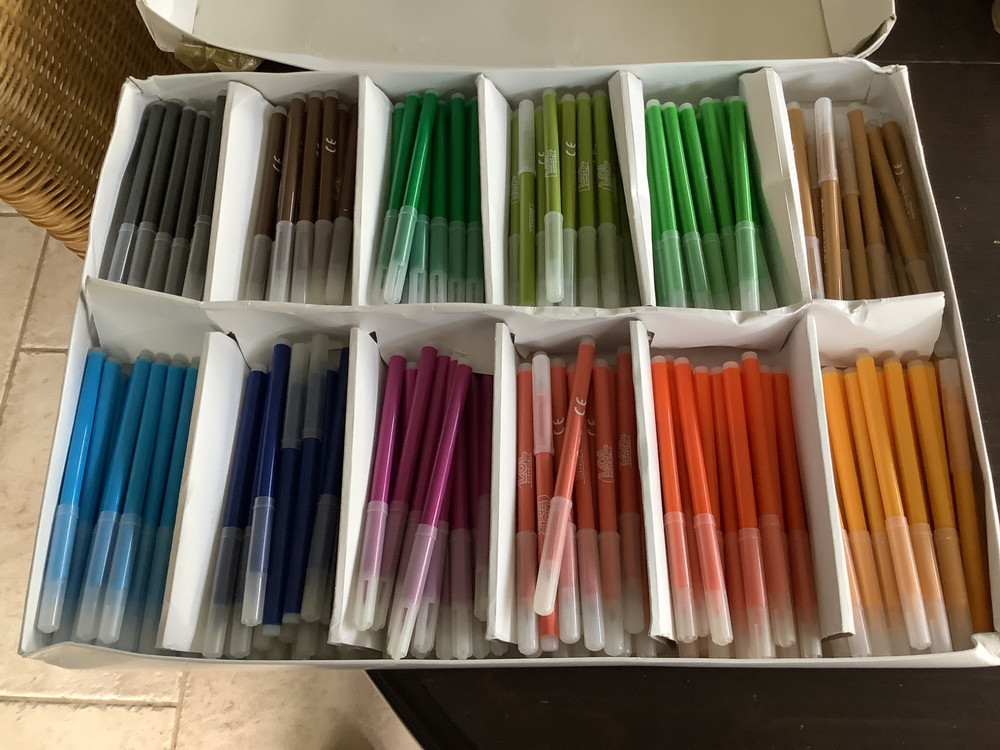 288 Premium Colourworld Fine Tip Felt Pens 12 Colours Colouring Pens Washable