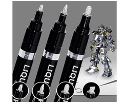 3 Pack Chrome Paint Pens Mirror Finish for Plastic Metal Model 3 Tip Sizes