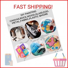 TRANSON 4 Black and 4 White Paint Markers Brush and Bold Dual-tip Acrylic Paint